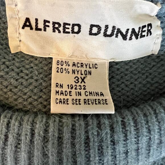 Vintage Alfred Dunner argyle fair isle pattern snowflake granny sweater 3X - Picture 4 of 8